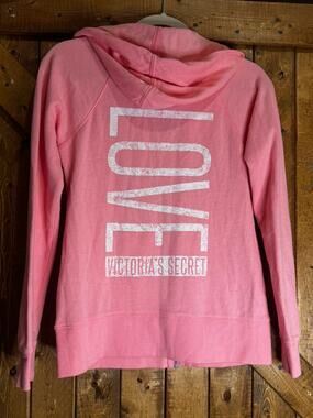 NWOT Victorias Secret LOVE Pink full zip hoodie sweatshirt XS Pastel Sweatshirt